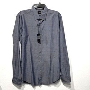 Boss Hugo Boss Slim Fit Patterned Long Sleeve Shirt